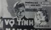 A banner advertising a play acted by famous artists Nam Chau (L) and Phung Ha in 1952